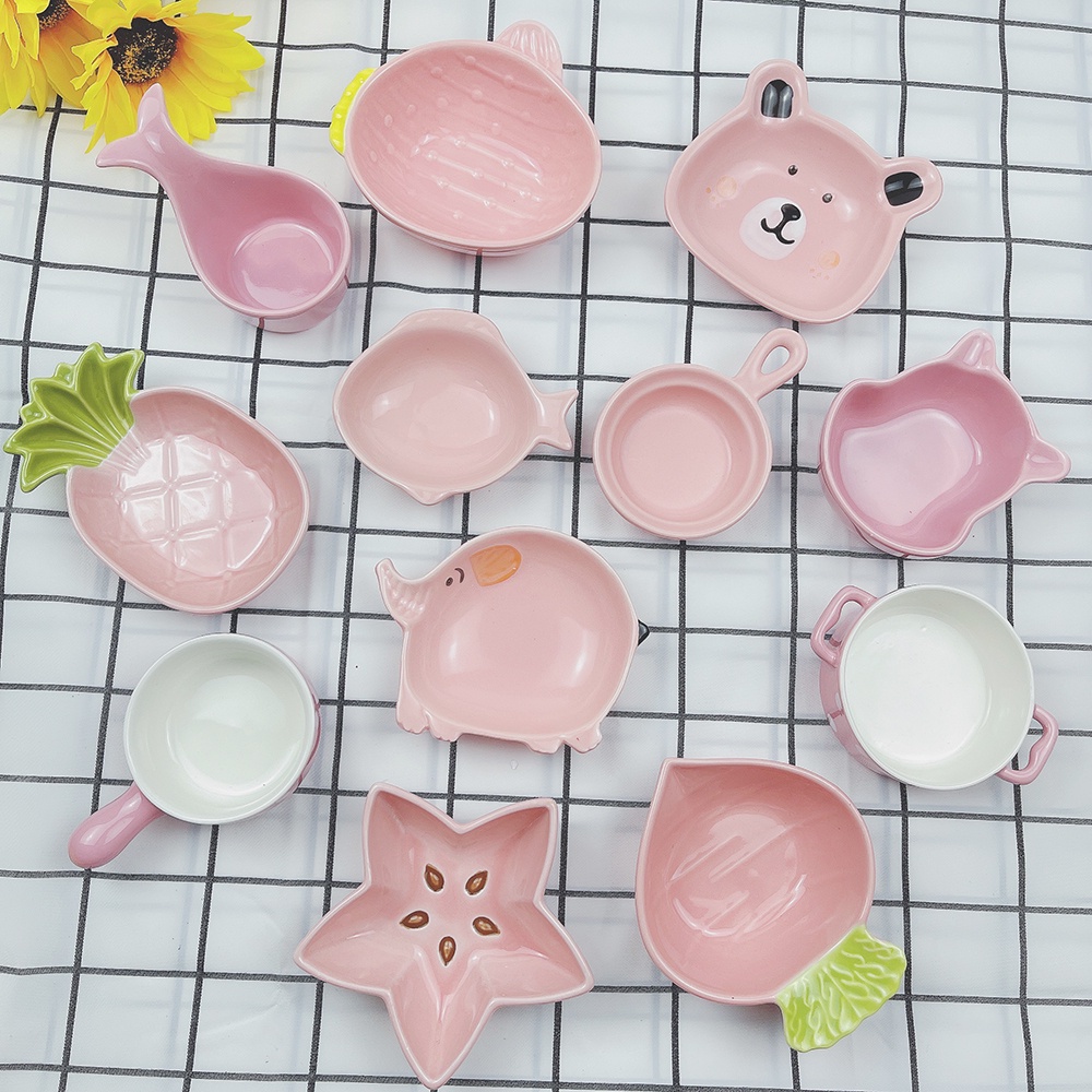 Bộ bát sứ đựng nước chấm size mini chất liệu gốm sứ bát sứ sang trọng decor nhà bếp, bát ăn dặm cho bé kiểu nhật