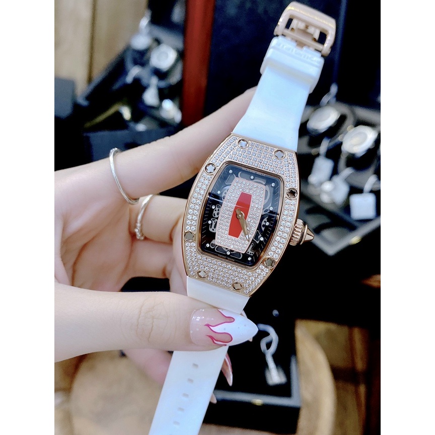 Đồng hồ đeo tay nữ chính hãng, đồng hồ nữ RICHARD MILLE full kim cương nhân tạo siêu cao cấp, phong cách nổi bật cá tính