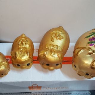 Heo đất sơn vàng nhũ đủ Size S,size M