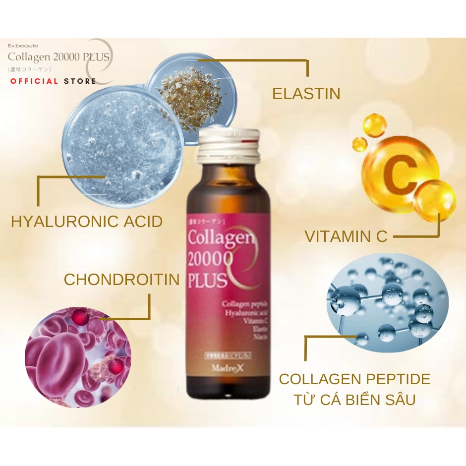 Nước uống đẹp da Collagen 20000 Plus Exbeaute Nhật Bản