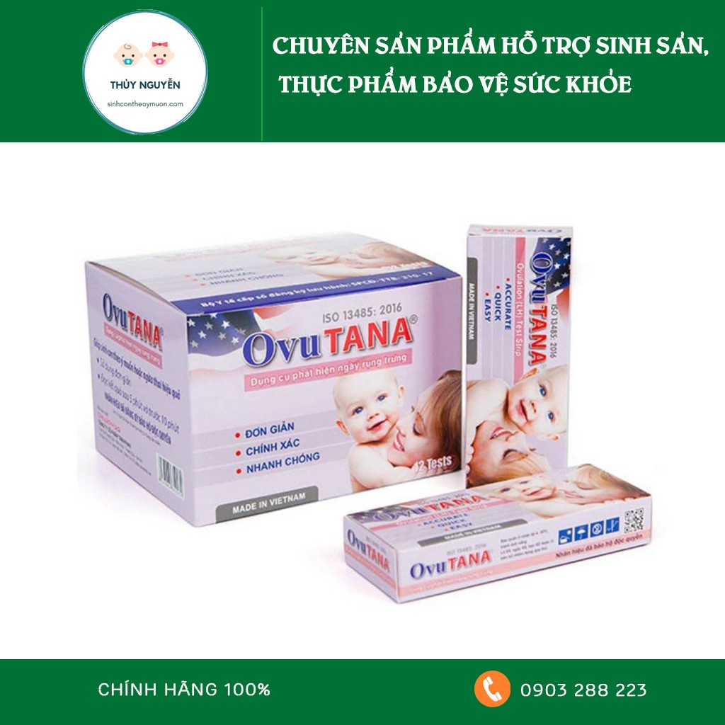 QUE THỬ RỤNG TRỨNG OVUTANA 💗 CHÍNH HÃNG 💗 1 hộp 12 test