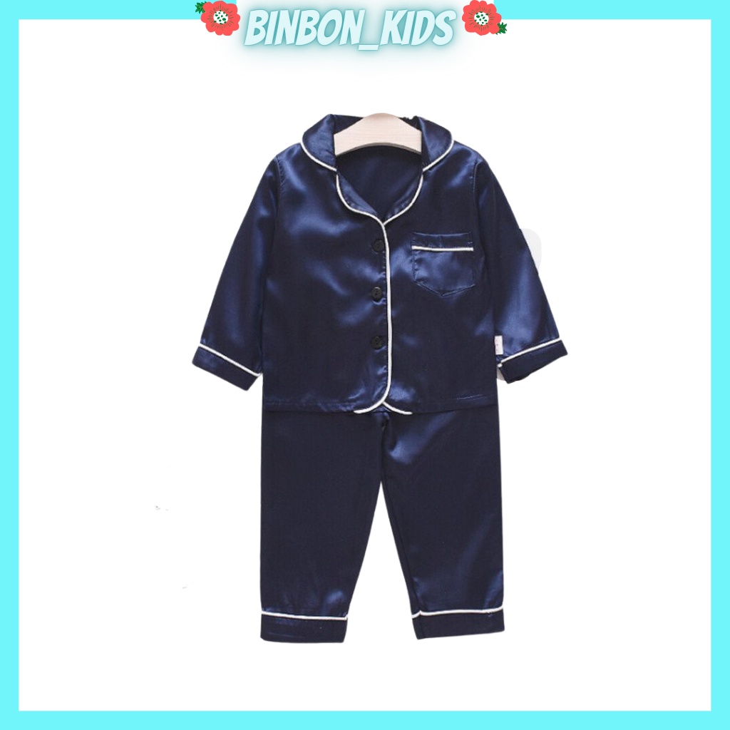 Bộ đồ ngủ cho bé chất lụa dài tay cho bé Binbon Kids,Bộ quần áo trẻ em mặc đi ngủ hay đi chơi đều xinh từ 6-28kg