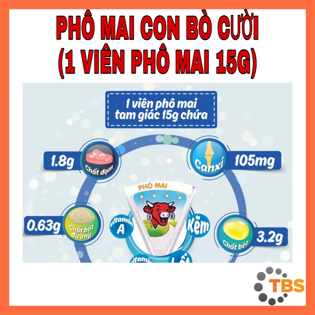 [CON BÒ CƯỜI] VIÊN PHÔ MAI CON BÒ CƯỜI 15G