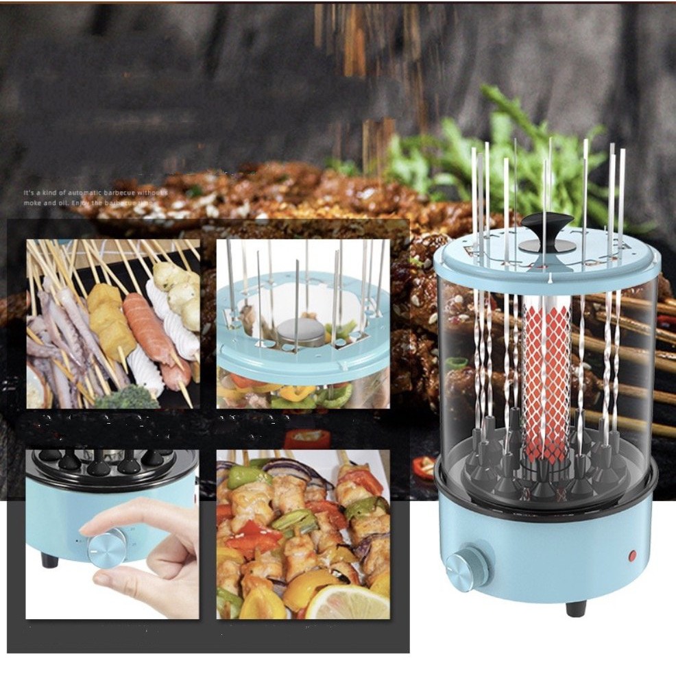 Bếp Nướng Điện Để Bàn Tự Động Xoay 360° BBQ on Table (Xanh da trời)