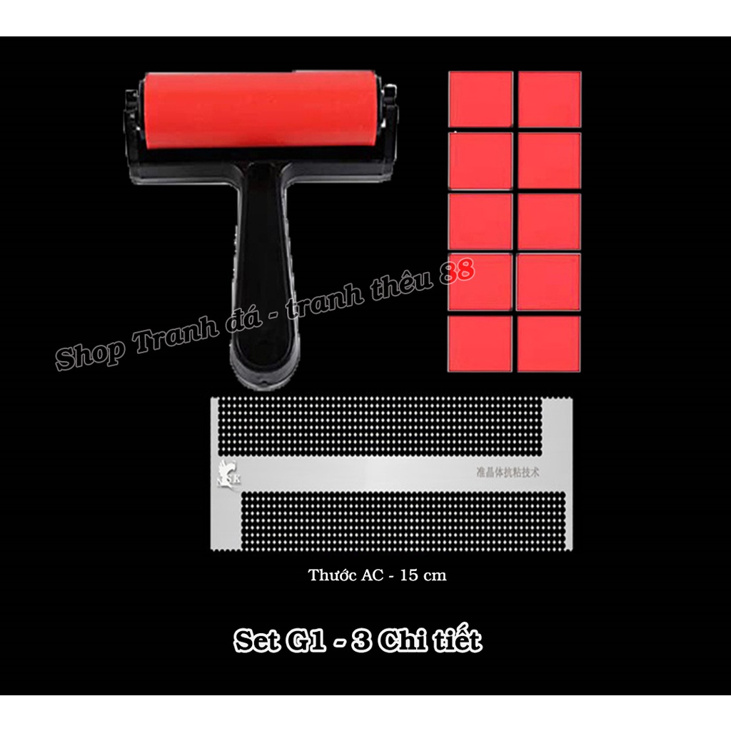 Thước làm tranh đính đá AC 2 mặt dài 15cm - Bộ dụng cụ tranh đính đá