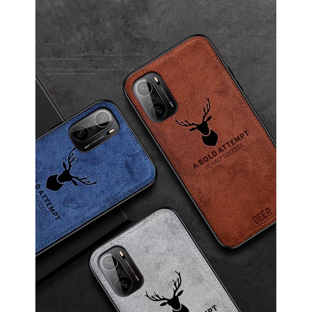 Ốp lưng Redmi K40 / K40 Pro / Poco F3 / K50 / K50 Pro / K50 Ultra / K60 / K60 Pro vải hình hươu nai thời trang cao cấp
