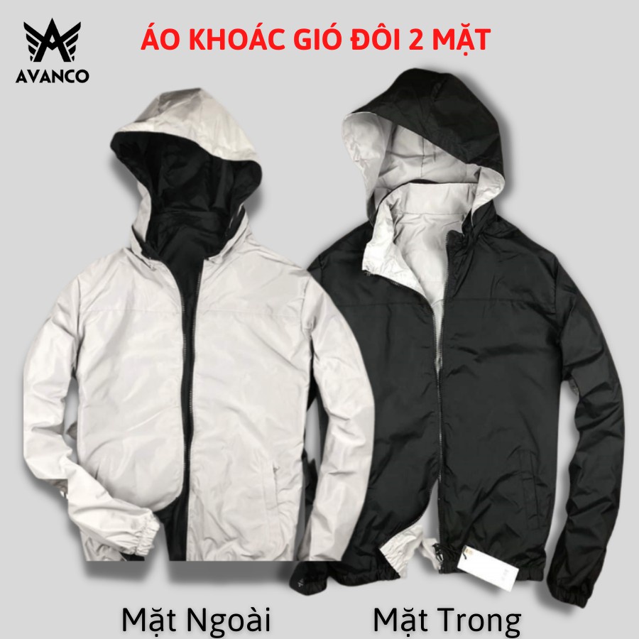 Áo Khoác Gió Nam, Nữ Unisex Hai Mặt Có Mũ Uniplus, Chất Vải Dù 2 Lớp Chống Nước, Bụi Hiệu Quả, Hàng Chính Hãng - 1KG2 -