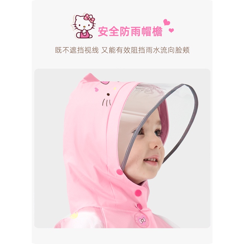 Áo mưa cao cấp họa tiết hoạt hình Hello Kitty ngộ nghĩnh cực kỳ dễ thương dành cho trẻ em