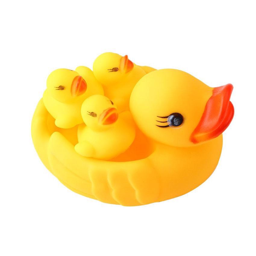 Đàn vịt 4 con, cá heo, lợn thả bồn tắm chút chít cho bé Nhiều màu sắc