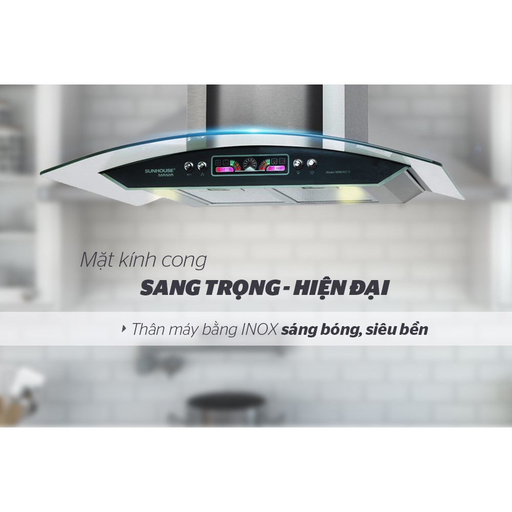 Máy hút mùi kính cong sunhouse mama mm6707-70