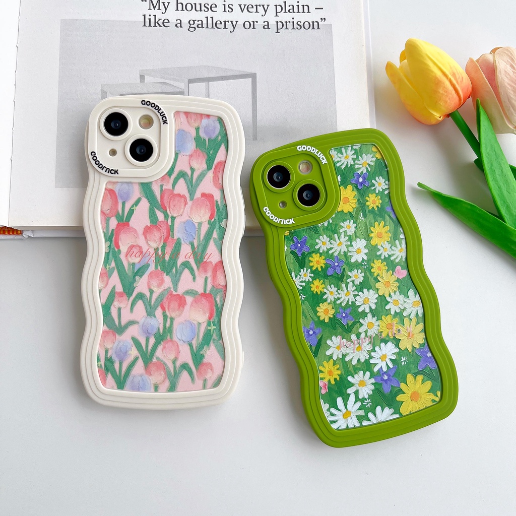 Ốp Điện Thoại Họa Tiết Hoa Xinh Xắn Cho iPhone14Pro IP13Pro iPhone14 iPhone11 iPhone11 iPhone11 12Promax 13Promax 11 12 13