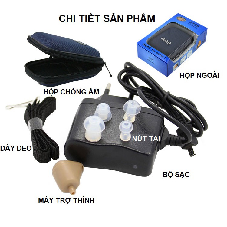 Máy trợ thính nhét tai AXON K88 Pin sạc