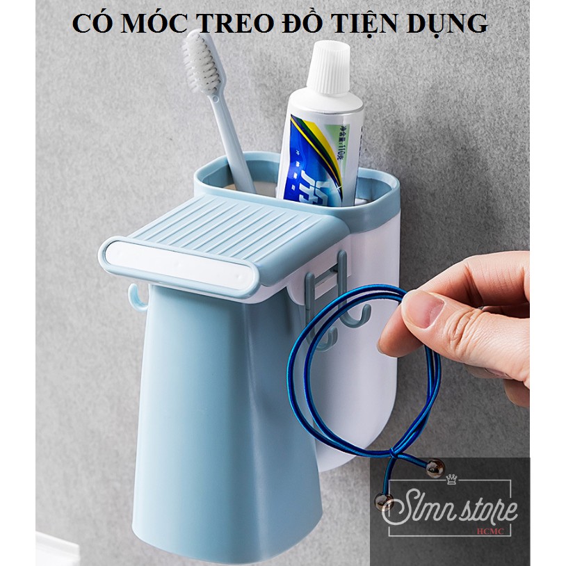 Giá kệ dán tường treo [MỘT] 1 ly hút nam châm, bàn chải, kem đánh răng tiện lợi (tặng kèm 1 ly). SD2_TreoBC-1ly