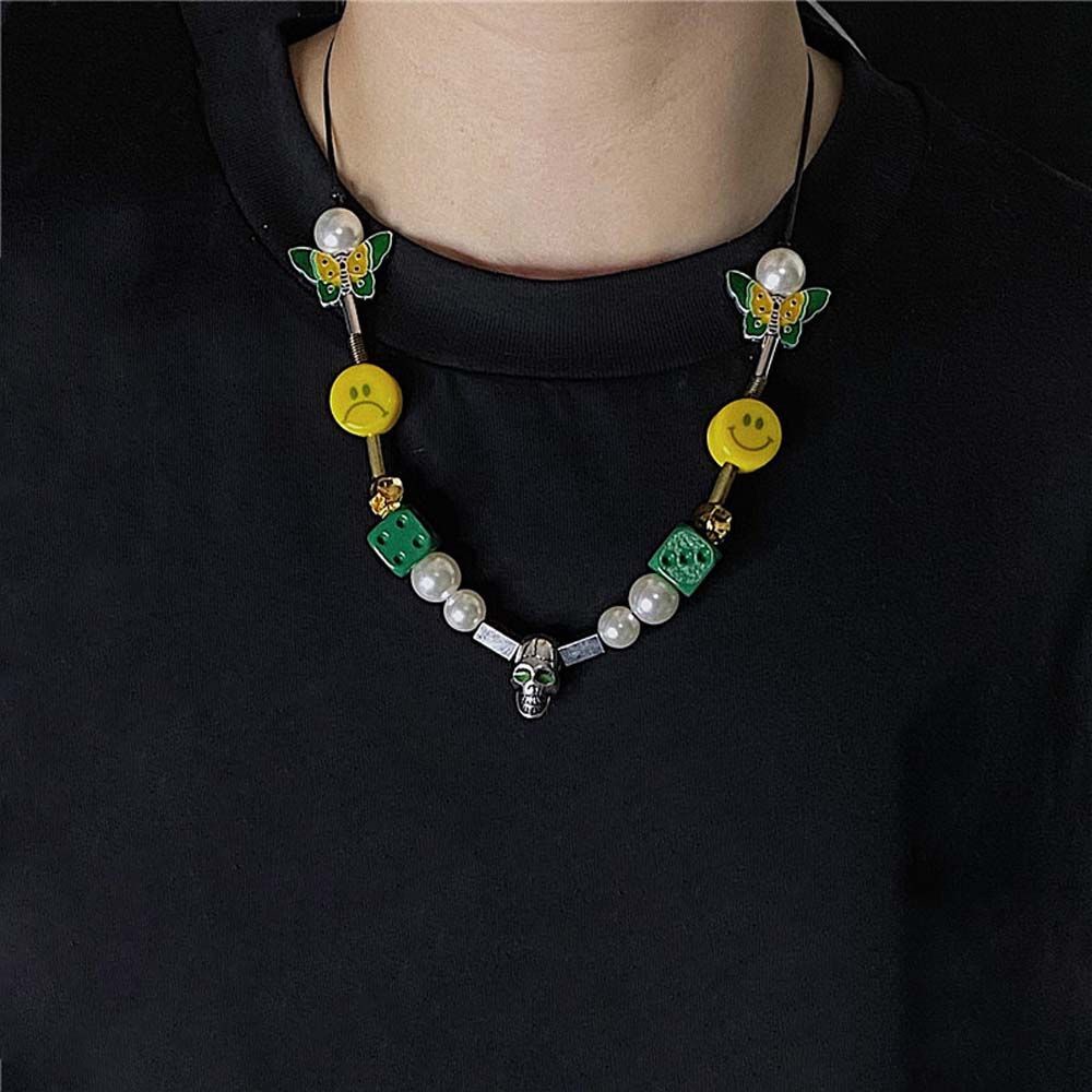 Vòng cổ mặt hình đầu lâu mặt cười phong cách Âu Mỹ cổ điển thời trang cho nam và nữ