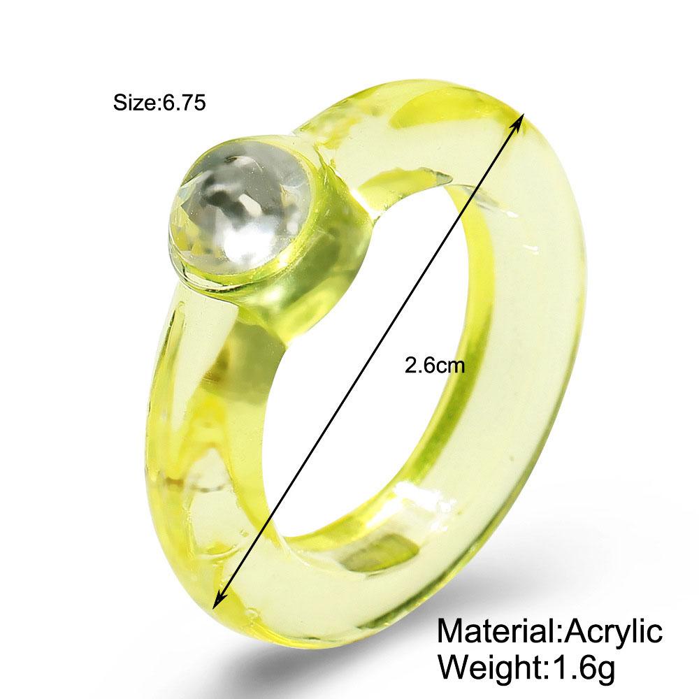 Nhẫn Hàn Quốc Cho Nữ|Nhựa Acrylic Màu Sắc.Trang Sức Thời Trang