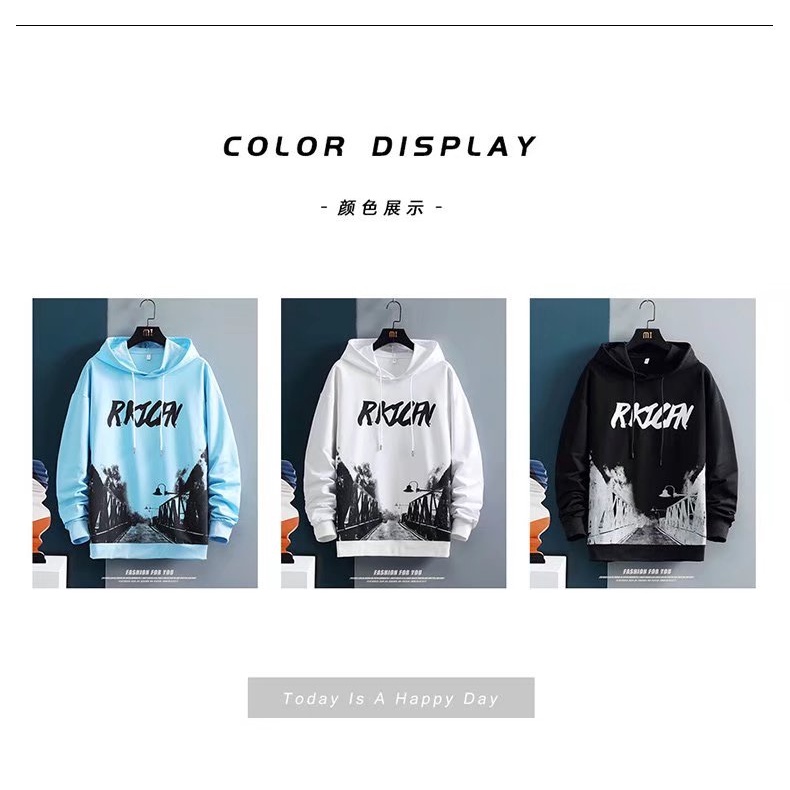 Áo Hoodie Dài Tay Dáng Rộng In Hình Thời Trang Mùa Thu Đông Dành Cho Nam