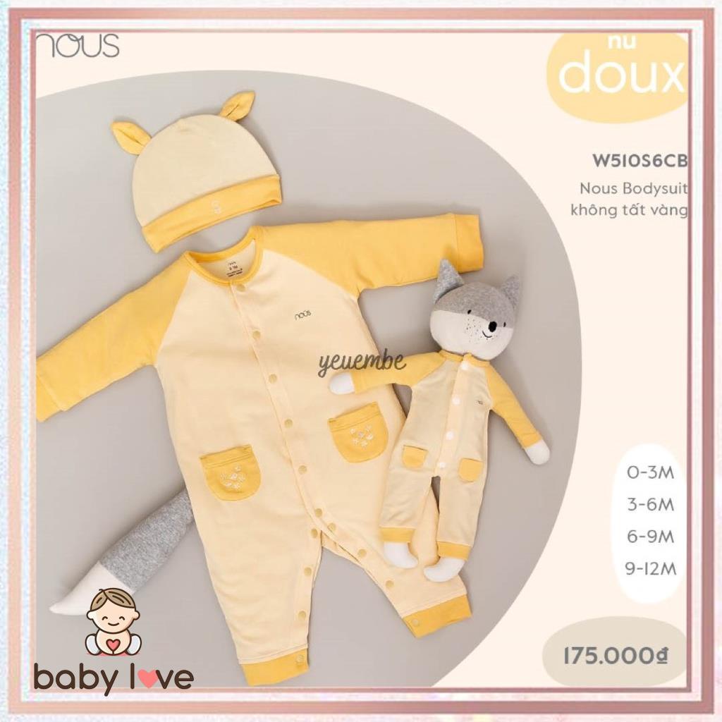 Bộ Đồ Áo Liền Quần Full Body, Bodysuit NOUS Không Tất Vàng Fullsize Cho Bé Từ 0 Đến 12 Tháng