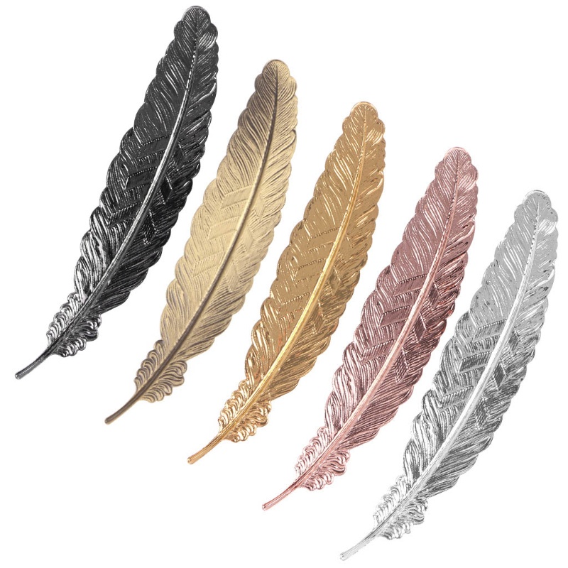 Thẻ Đánh Dấu Trang Sách Hình Lông Vũ Bằng Kim Loại Kiểu Retro Sáng Tạo