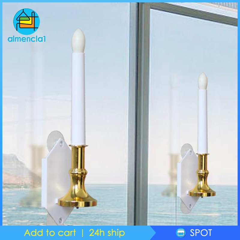 [ALMENCLA1] LED 3D Wick Electric Flameless Window Candle Light Solar Wedding Decor