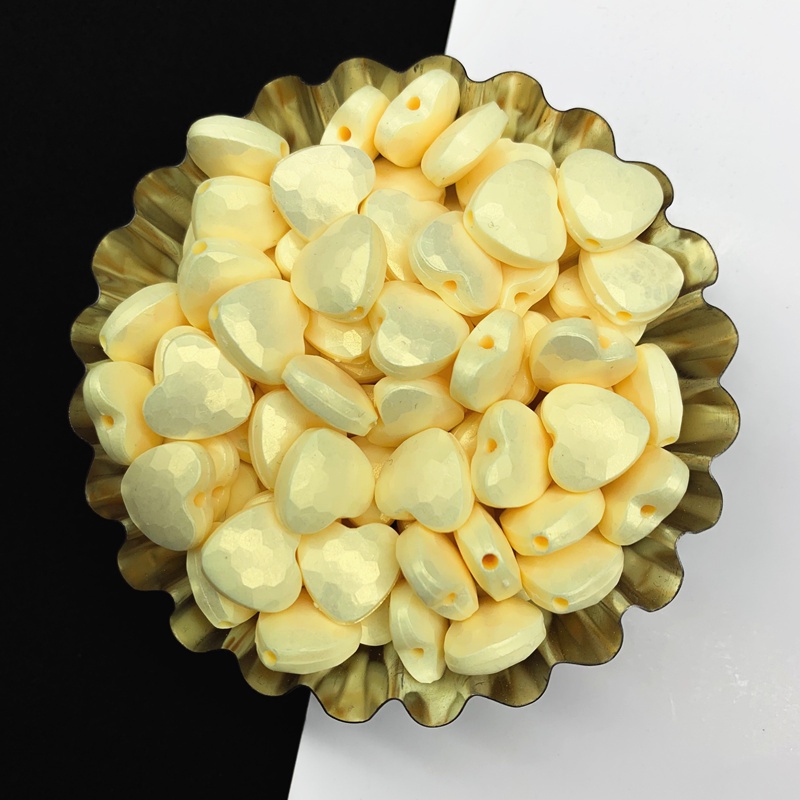 Bộ 30 Hạt Nhựa Acrylic 11.5mm Hình Trái Tim Làm Trang Sức Thủ Công