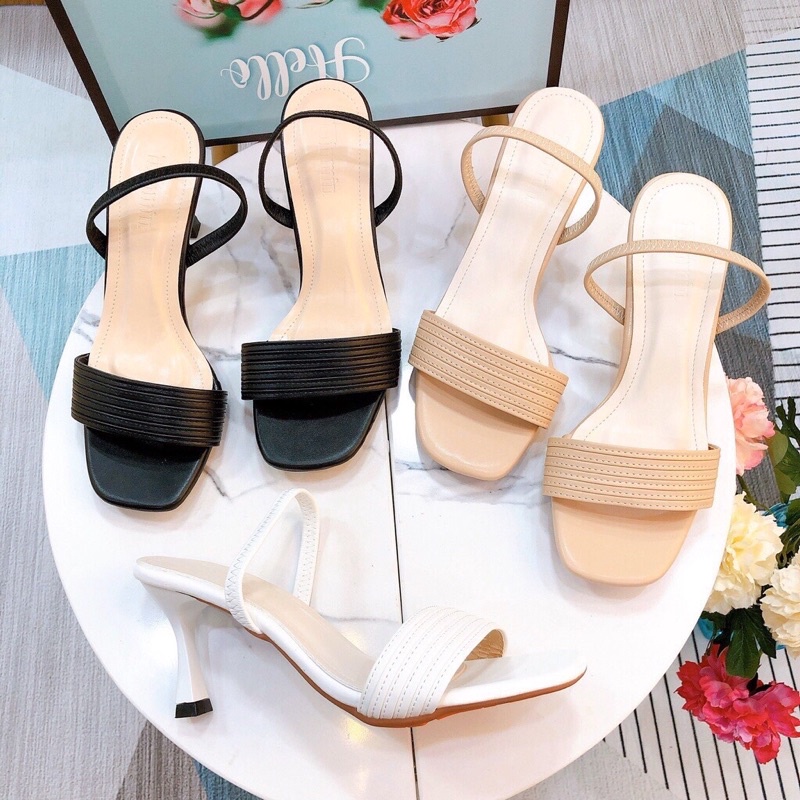 Sandal cao gót hậu chun gót nhọn 7p hót