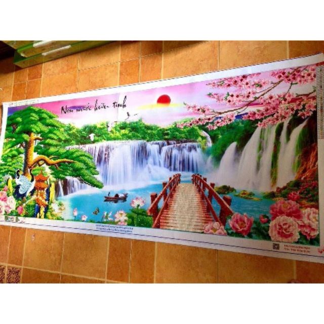 Tranh đính đá Non nước hữu tình DF321 (120*50CM)