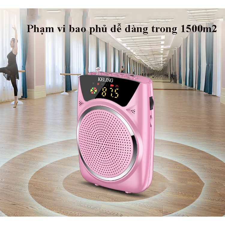 Máy trợ giảng giáo viên, Máy trợ giảng Keling K8 không dây, kết nối UHF, bluetooth 5.0, Pin dùng liên tục trung bình 8-1