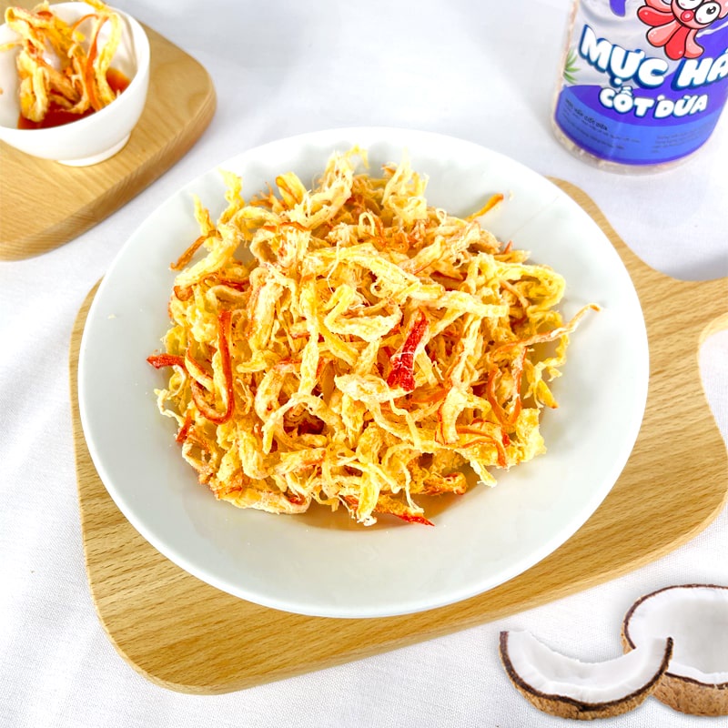 Khô mực hấp nước dừa xé sợi🍟FREESHIP🍟khô mực tẩm gia vị 250g LHYFOOD đồ ăn vặt Hà Nội vừa ngon vừa rẻ