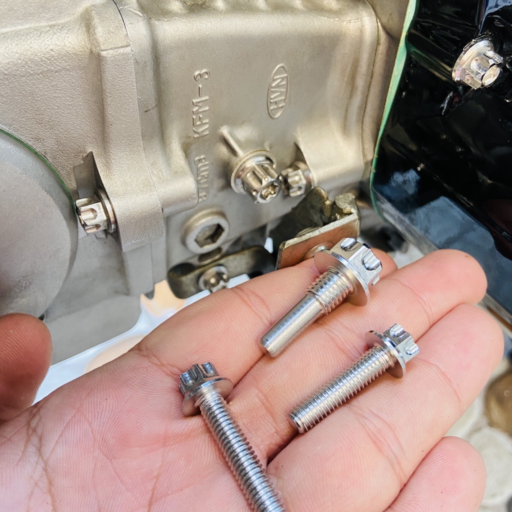 BỘ ỐC SALAYA INOX TRANG TRÍ CHI TIẾT ĐẦU LÒNG XE WAVE ANPHA DREAM THÁI WAVE THÁI CAO CẤP