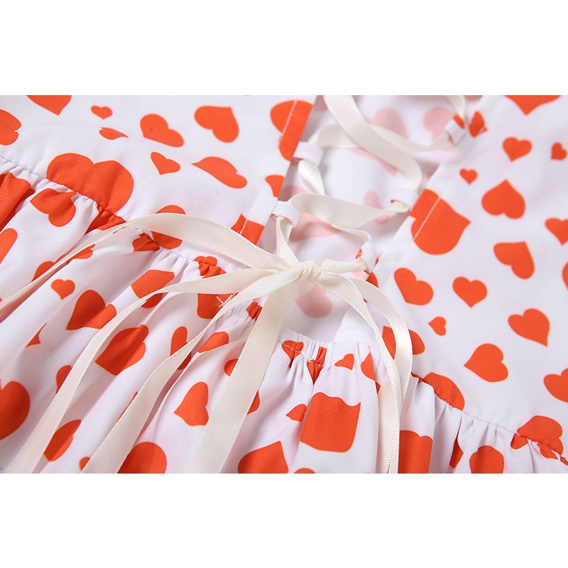 Đầm In Hình Trái Tim Hở Lưng Gợi Cảm D0310