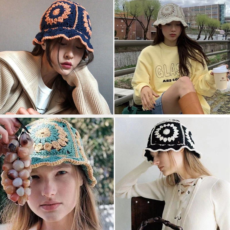 Nón vành đan len handmade thời trang dành cho nữ