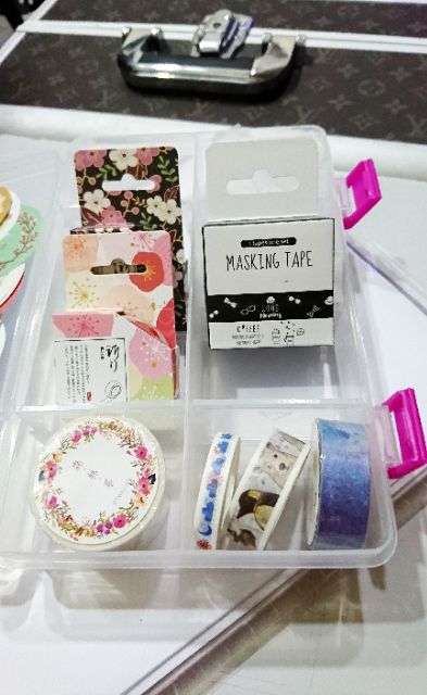 Hộp nhựa đựng băng dính washi tape - có size vừa va size to