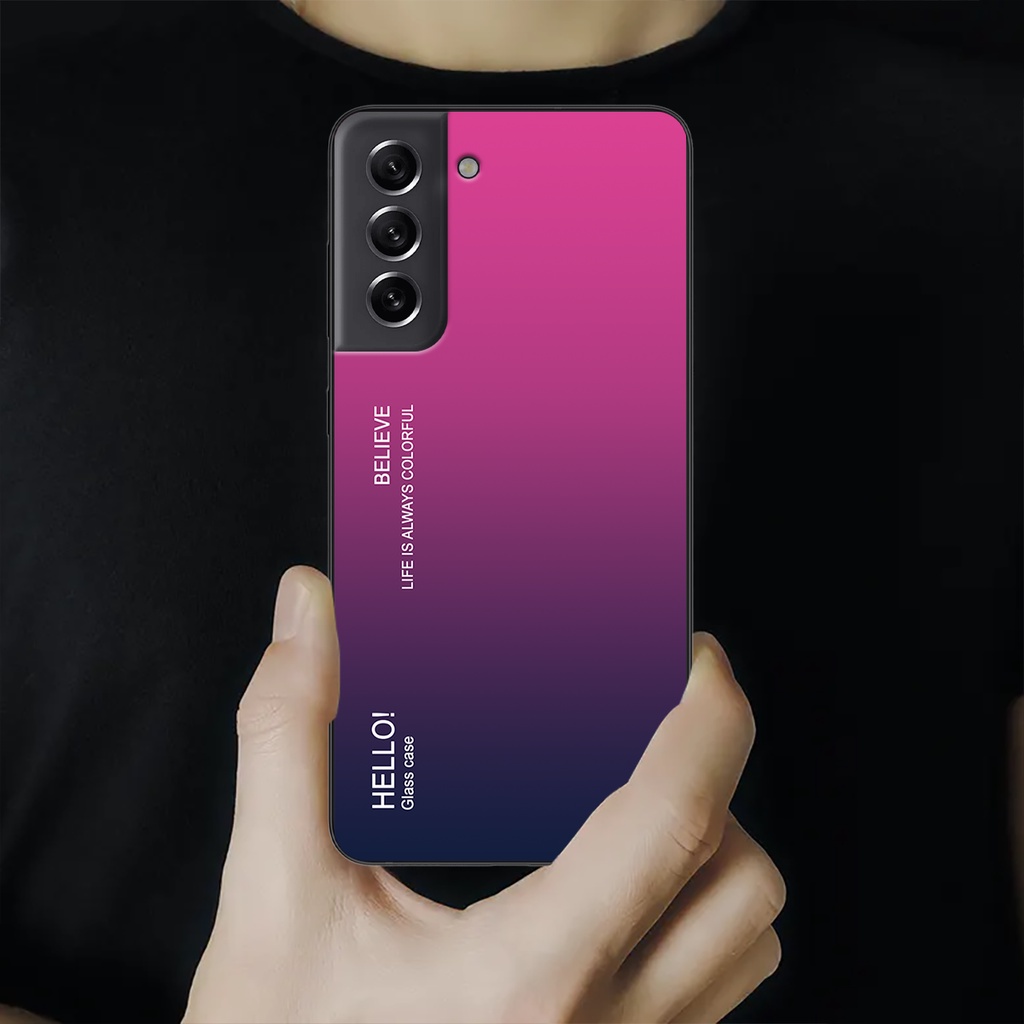 Ốp điện thoại Samsung Galalxy S21 FE - Gradient edition, chất liệu kính cường lực