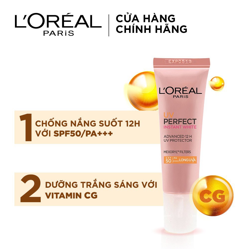 Chống Nắng L'Oréal  UV Perfect Rosy White 15ml (tặng tẩy trang 30ml)