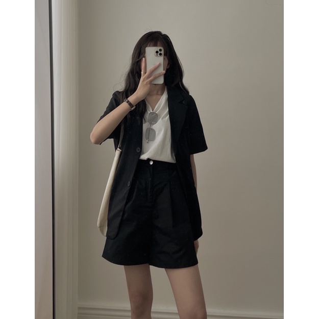 [Mã SKAMCLU7 giảm 10% tối đa 50K đơn 0Đ] blazer ngắn tay 7321