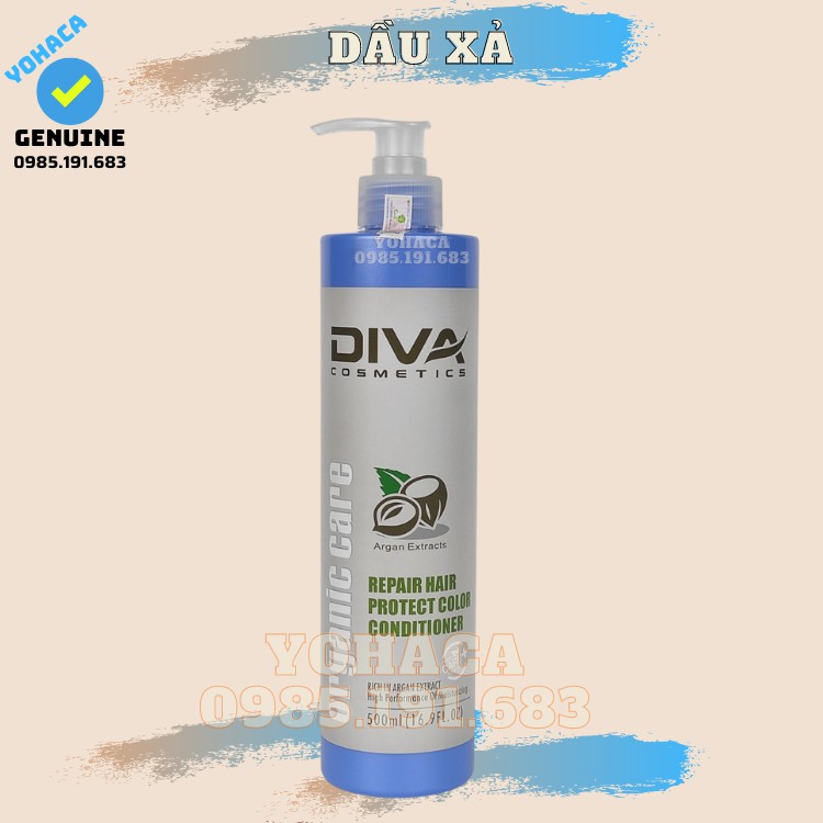 ✅Bộ Dầu Gội-Xả DiVa Argan Extracts  500ml Phục Hồi Gĩu Màu Tóc Mẫu Mới