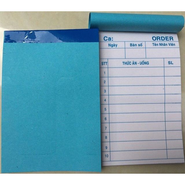 5 cuốn Order 2 liên 7 x 10 (50 bộ), sổ order 2 liên 7x10, cùi xé 2 liên 7x10