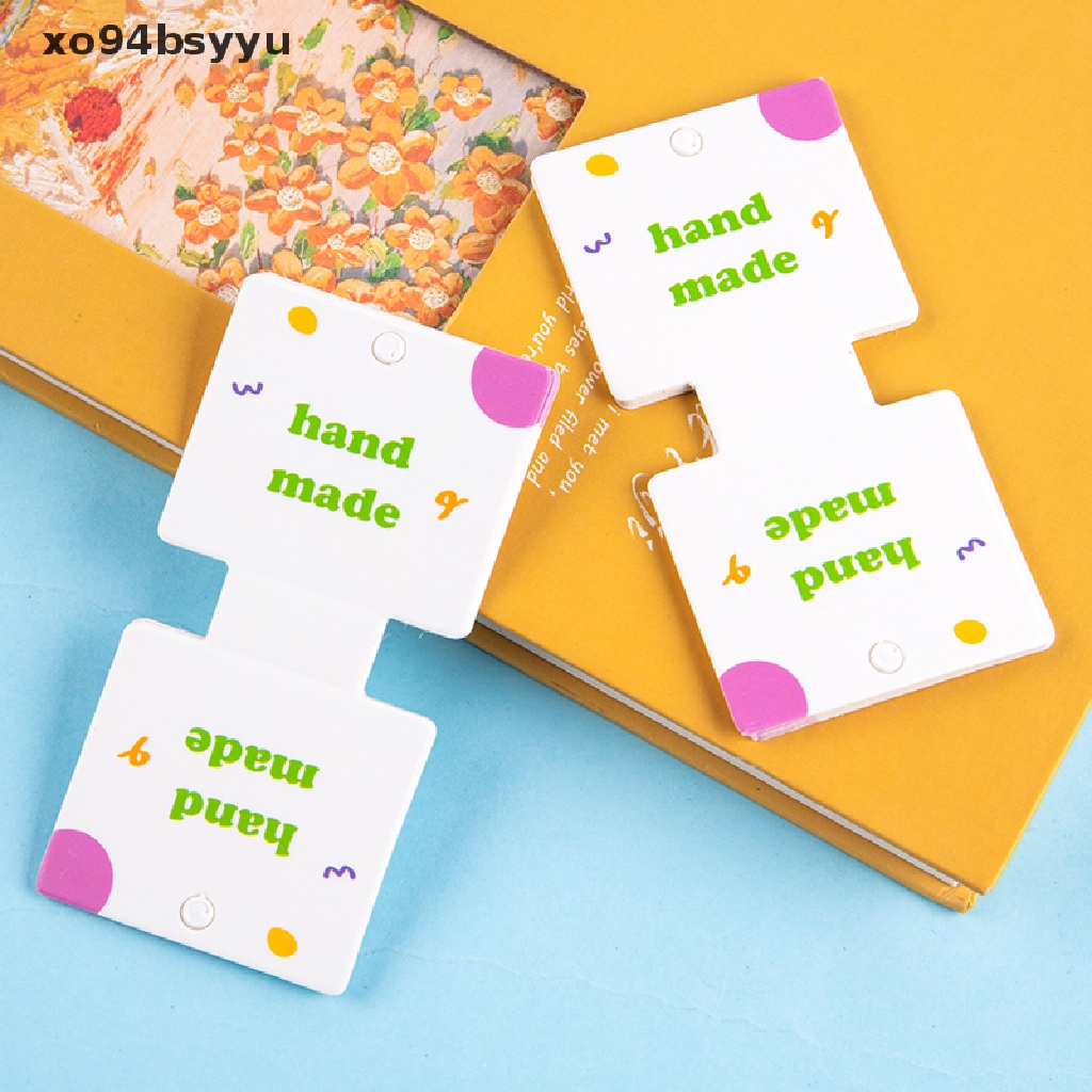 Set 50 Thẻ Giấy Dạng Gấp Xo94Bsyu Họa Tiết Chữ Màu Xanh Lá Dùng Trang Trí Tóc / Kẹp Tóc DIY