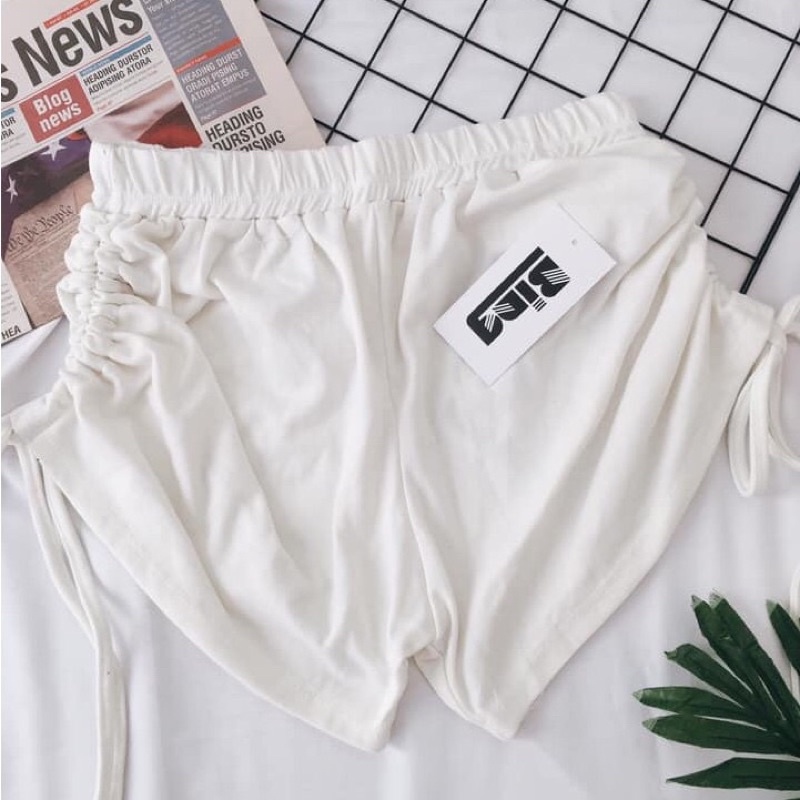 Quần tập rút hông siêu xinh chất thun cotton dày dặn co dãn tốt 2 màu