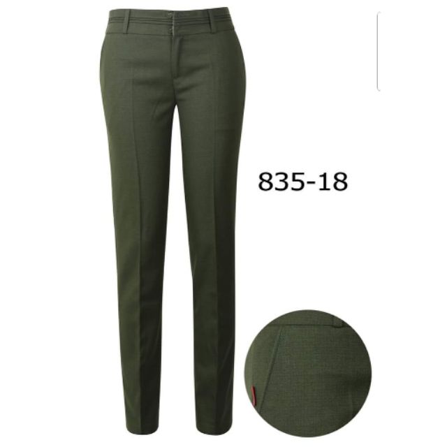 Quần tây Thái Hòa màu xanh rêu sáng mã 835