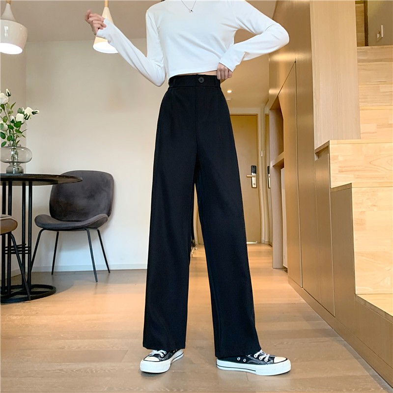 Quần Dài Lưng Cao Ống Rộng Phong Cách Hàn Quốc | BigBuy360 - bigbuy360.vn