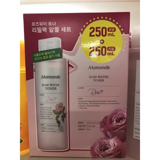 Set nước hoa hồng Mamonde tặng túi 250ml