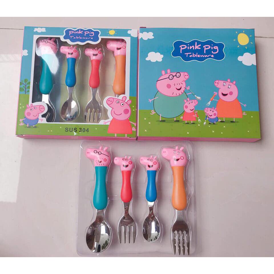 Bộ Đồ Cho Bé Ăn Dặm-THÌA DĨA PEPPA PIG SALE RỒI CÁC MẸ ƠIIIII