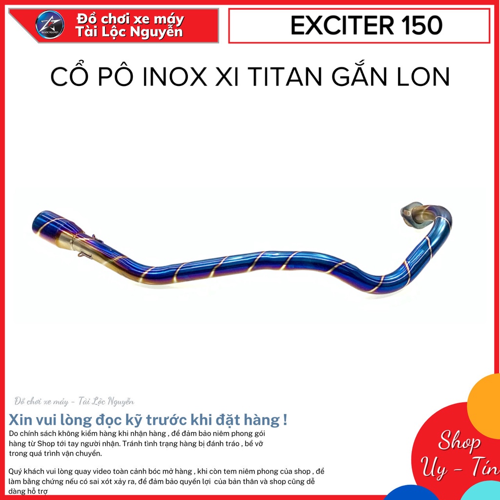 CỔ PÔ INOX CÓ ĐỐT XI TITAN CHO EXCITER 150