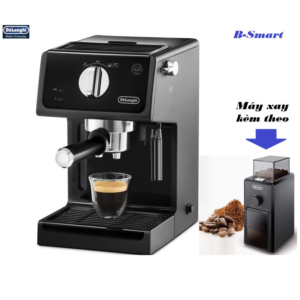 [Mã ELHADEV giảm 4% đơn 300K] Máy pha cà phê Espresso Cappuccino DeLonghi ECP31.21 + Máy xay KG79