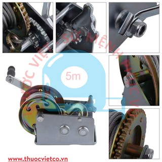 Tời cáp quay tay 600Lbs (272kg) cáp dài 8m