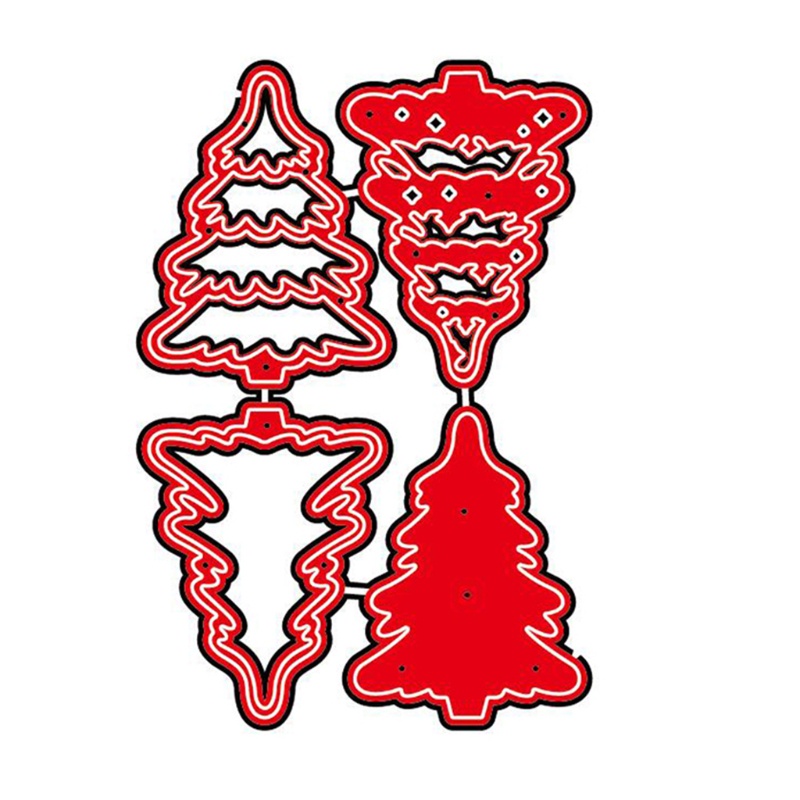 Khuôn Mẫu Cắt Thẻ Trang Trí Album Hình Cây Thông Giáng Sinh