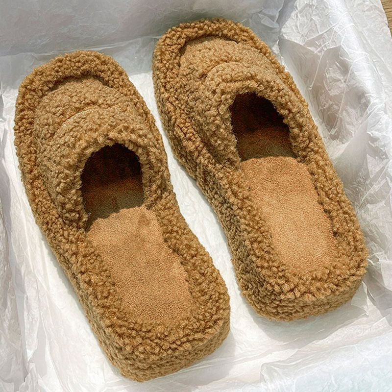 XIELUAIZTA Dép Bông Đế Xuồng Dày Dặn Phong Cách Mới Cho Nữ