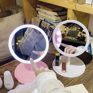 BẢO HÀNH 1 ĐỔI 1 Gương Trang Điểm Đèn LED Để Bàn Cao Cấp 3 Chế Độ Sáng Kèm Sạc USB Gương Trang Điểm Để Bàn Bắc Âu Trắng