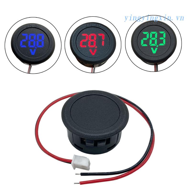 Vôn Kế Màn Hình LED Kỹ Thuật Số DC 4-100V Hai Dây Cho Xe Hơi